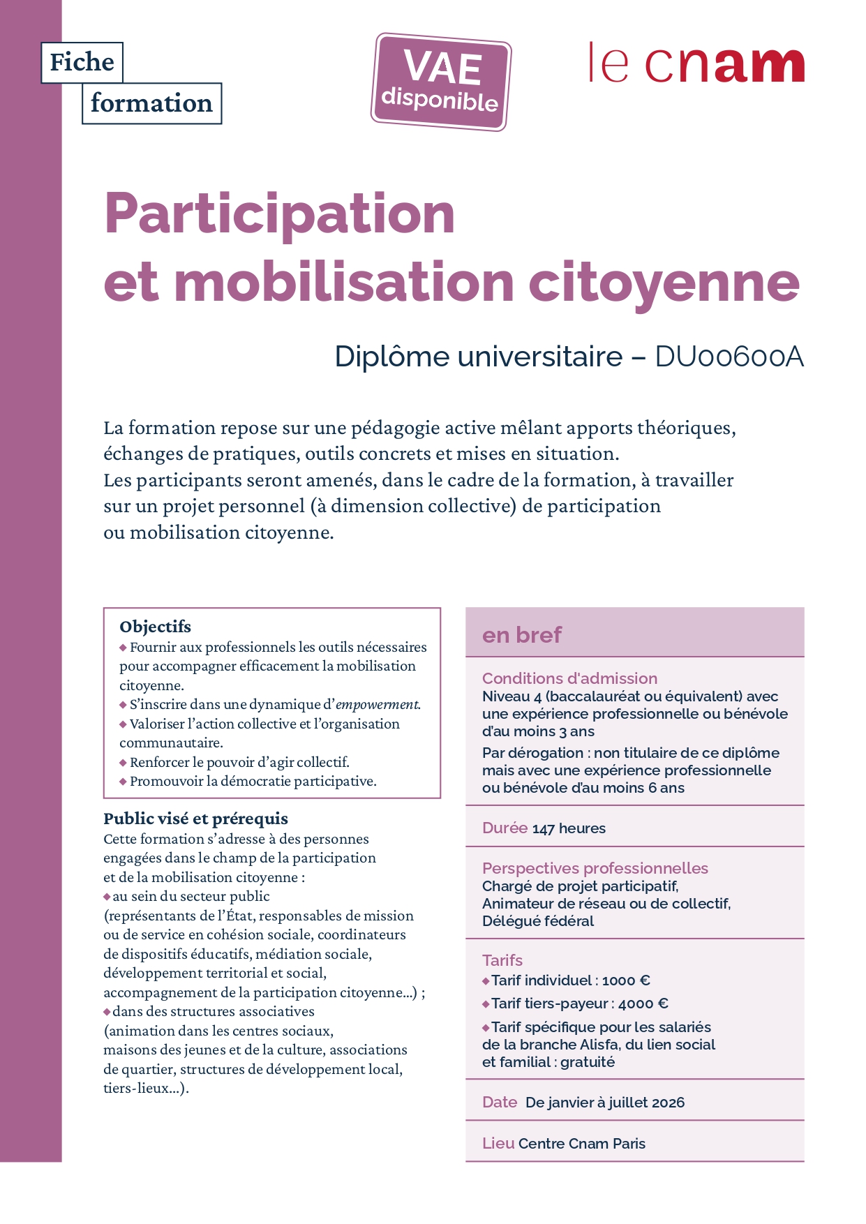 Plaquette DU00600A